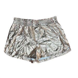 A NEW DAY Solid All Metalllic Gold Pull On Shorts w Pockets Womens Size L Large